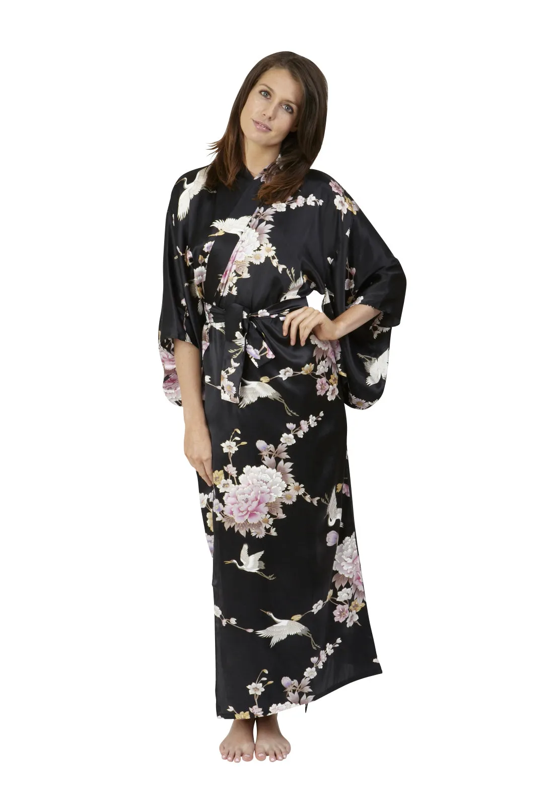 Tsuru Long Silk Kimono