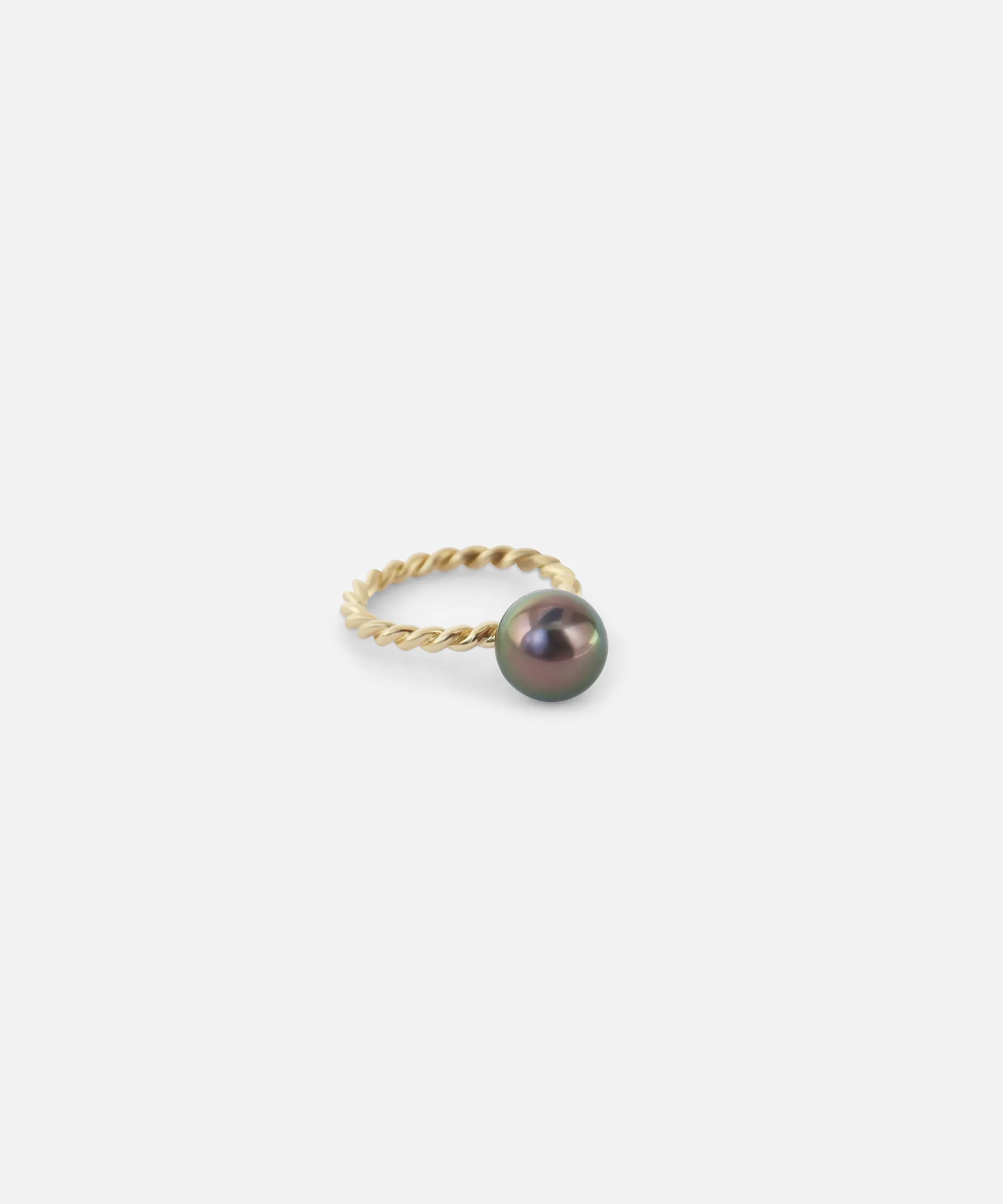 Twisted Band Tahitian Pearl Ring