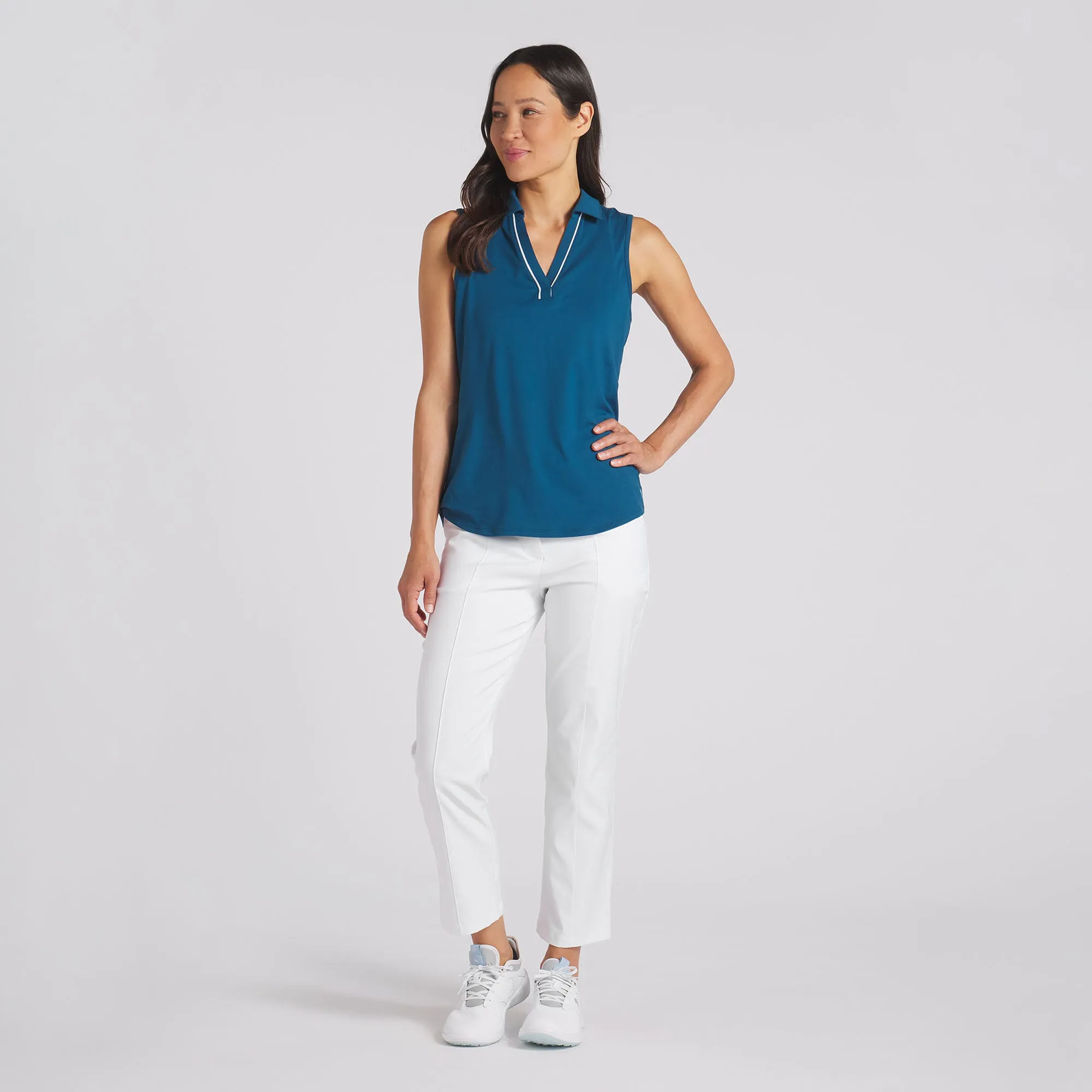 Women's CLOUDSPUN Piped Sleeveless Golf Polo